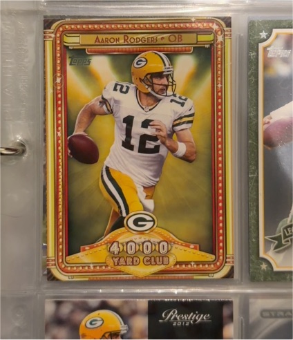 2013 Topps #8 Aaron Rodgers 4000 Yard Club — front