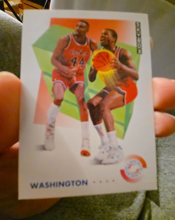 1991-92 Skybox #485 Harvey Grant & Bernard King Washington Bullets — front