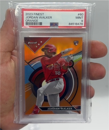 2023 Topps Finest #60 Jordan Walker Orange Refractor RC — front