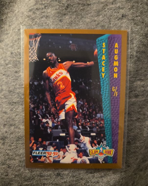 1992-93 Fleer #295 Stacey Augmon Slam Dunk Atlanta Hawks — front
