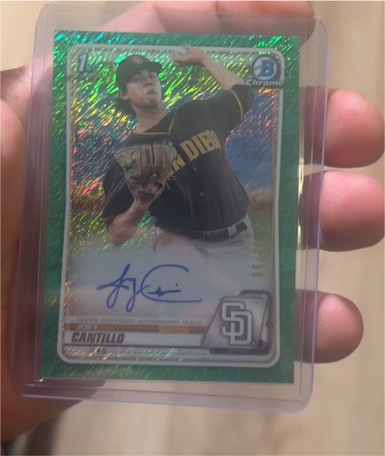 2020 Bowman Chrome #BMA-JC Joey Cantillo — front