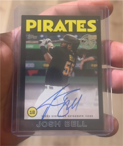 2021 Topps Series 1 1986 Baseball Auto Black #86A-BELL Josh Bell — front