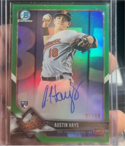 2018 Bowman Chrome #CRA-AH Austin Hays — front