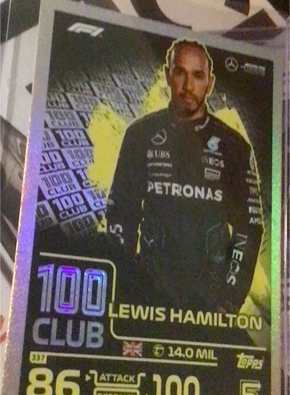 2024 Topps Turbo Attax #337 Lewis Hamilton 100 Club — front