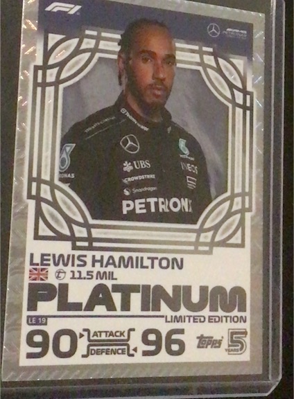 2024 Topps Match Attax Platinum #LE19 Lewis Hamilton — front