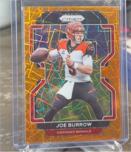 2021 Panini Prizm #273 Joe Burrow Orange Lazer Prizm — front