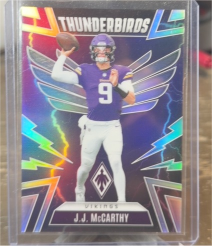 2025 Panini Phoenix #33 J.J. McCarthy Thunderbirds Silver Minnesota Vikings — front
