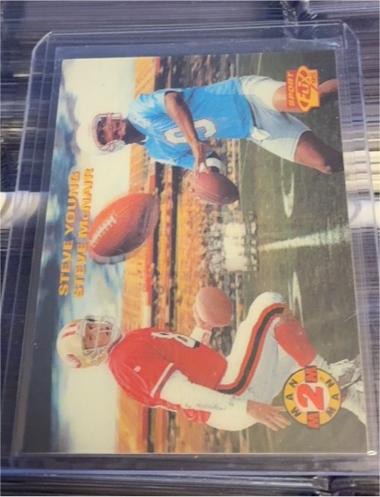 1995 Sportflix Man 2 Man #4 Steve Young / Steve McNair — front