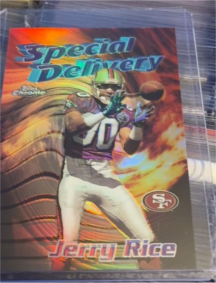 1997 Topps Chrome Season's Best Special Delivery #21 Jerry Rice — front