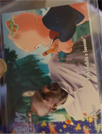 1996 Upper Deck Space Jam #41 Michael Jordan Porky Solicits a Souvenir — front