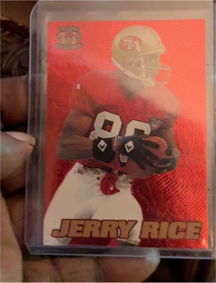 1995 Pacific Prisms #8 Jerry Rice Red Hot Stars — front