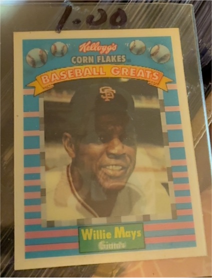 1991 Kellogg's Corn Flakes Baseball Greats #3 Willie Mays — front