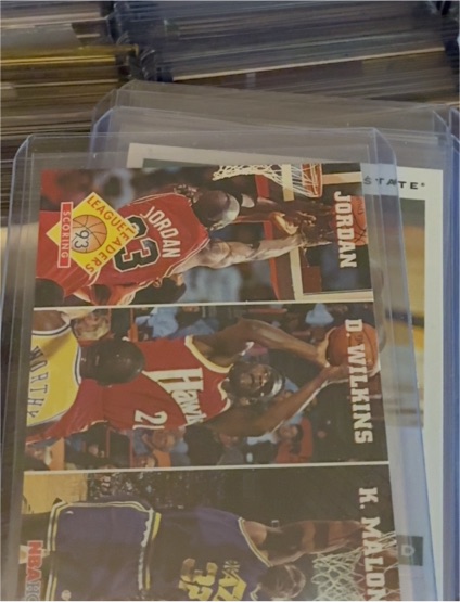 1993-94 NBA Hoops #283 Michael Jordan, Dominique Wilkins, Karl Malone — front