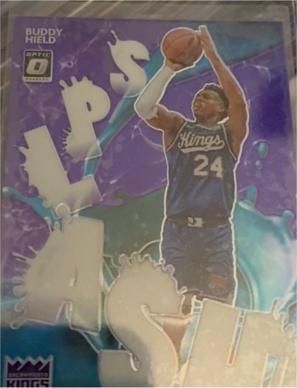 2020-21 Donruss Optic #9 Buddy Hield Splash! Purple Prizm Sacramento Kings — front