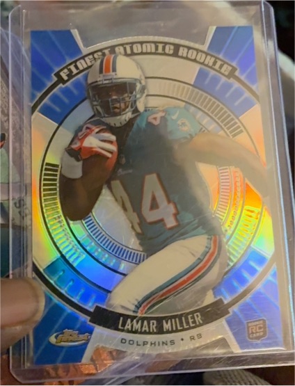 2012 Topps Finest Atomic Rookie #FAR-LM Lamar Miller — front