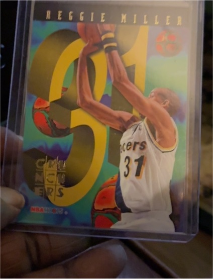 1995-96 NBA Hoops Number Crunchers #16 Reggie Miller — front