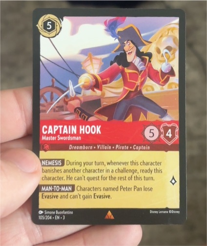 Disney Lorcana Into the Inklands #105 Captain Hook - Master Swordsman — front