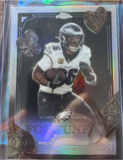 2025 Topps Chrome Football Fortune 15 #F15-3 Saquon Barkley — front
