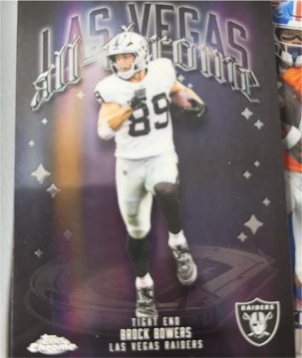 2025 Topps Chrome #ACT-10 Brock Bowers All-Chrome Refractor Las Vegas Raiders — front