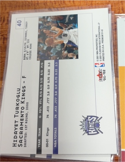2001 Fleer Authentix #40 Hidayet Turkoglu — front