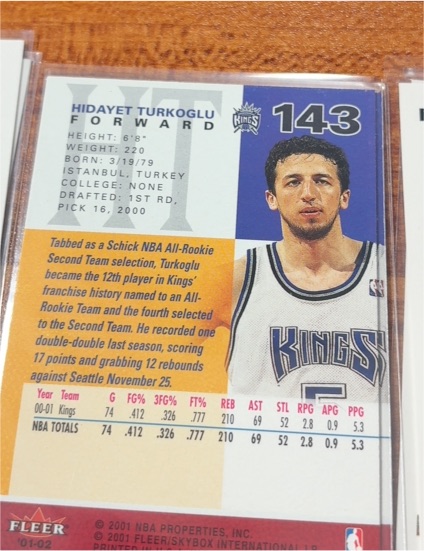 2000-01 Fleer Tradition #252 Hidayet Turkoglu — front