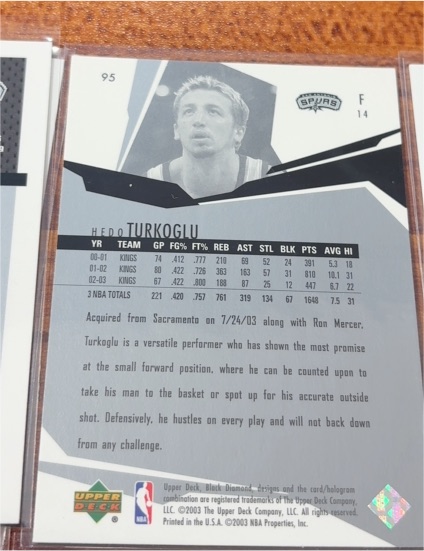 2002 Upper Deck #95 Hedo Turkoglu — front