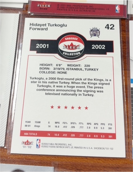 2001-02 Fleer Shoebox #42 Hidayet Turkoglu — front