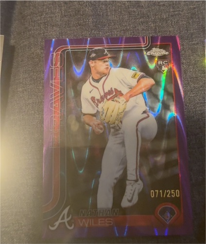2025 Topps Chrome Update #USC172 Nathan Wiles Purple Raywave Refractor /250 — front