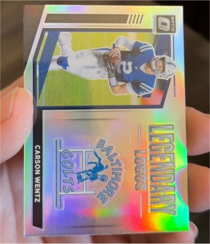 2021 Donruss Optic #LL-9 Carson Wentz Legendary Logos Silver Prizm Baltimore Colts — front