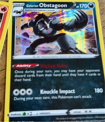 2020 Pokémon Champion's Path #037 Galarian Obstagoon — front