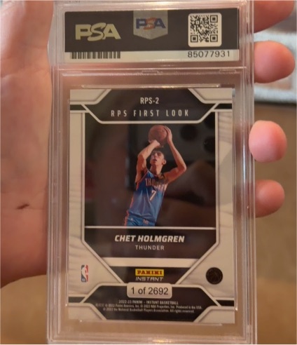 2022 Panini Instant RPS First Look #RPS-2 Chet Holmgren — front