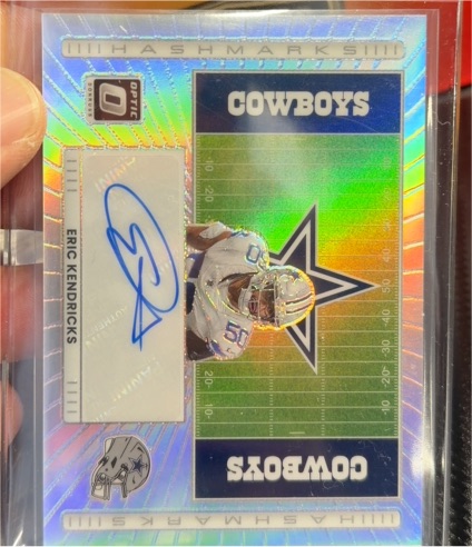 2025 Panini Donruss Optic #HM-EK Eric Kendricks Hashmarks Auto Dallas Cowboys — front
