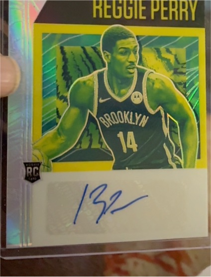 2020-21 Panini Flux #FRS-RPE Reggie Perry Rookie Signatures Auto Silver Prizm — front