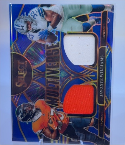 2025 Panini Select #MVJ-JWS Javonte Williams Multiverse Dual Patch — front