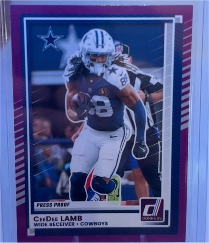 2025 Panini Donruss #29 CeeDee Lamb Purple Press Proof Dallas Cowboys — front