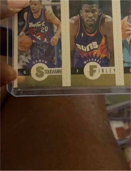 1996-97 Upper Deck Collector's Choice Mini-Cards Damon Stoudamire / Michael Finley / Bryant Reeves — front