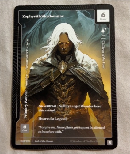 Wonders of The First 2025 #222 Zephyrith Shadowstar — front