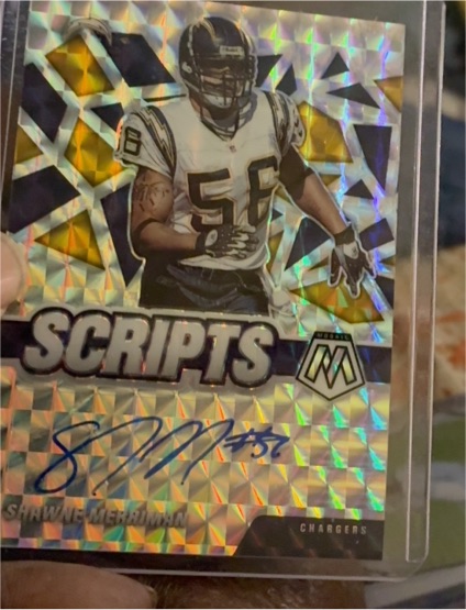 2021 Panini Mosaic #S-SHM Shawne Merriman Scripts — front