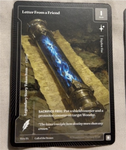 2022 Force of Will Call of the Stones #TFA-T1 Letter From a Friend — front