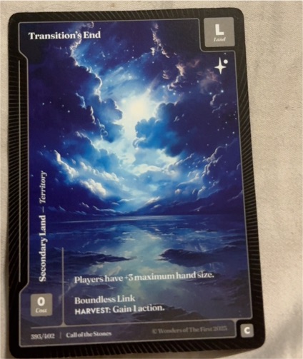 2023 Wonders of the First #393 Transition's End — front