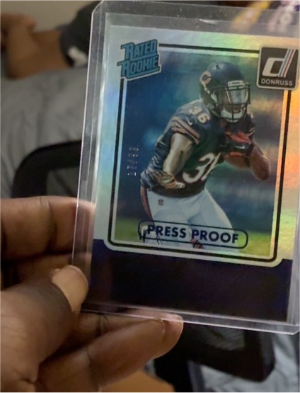 2015 Panini Donruss #231 Jeremy Langford Press Proof Purple — front