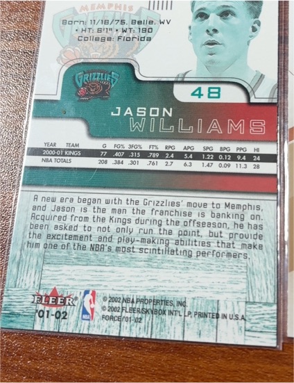 2001-02 Fleer #48 Jason Williams — front