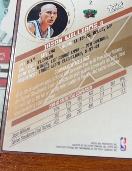 2000-01 Topps Tipoff #144 Jason Williams — front