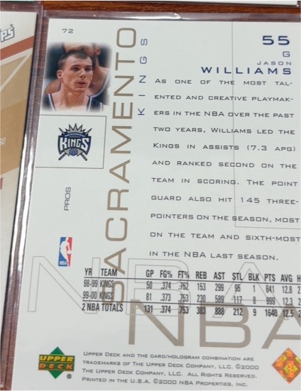 2000 Upper Deck #55 Jason Williams — front