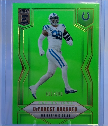 2025 Panini Donruss Elite #46 DeForest Buckner Aspirations Lime Green /999 — front