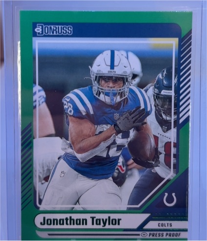 2024 Panini Donruss #41 Jonathan Taylor Green Press Proof — front