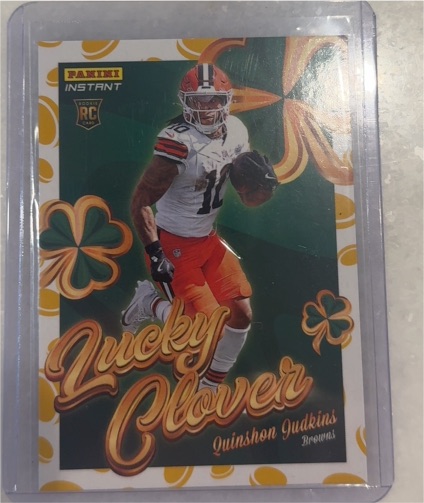 2025 Panini Instant #13 Quinshon Judkins Lucky Clover Rookie Card — front