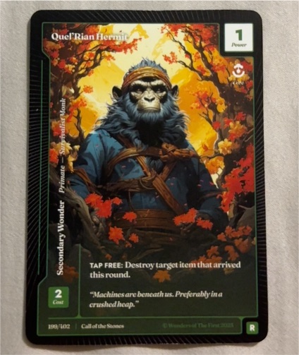 2023 Wonders of the First #190 Quel'Rian Hermit — front