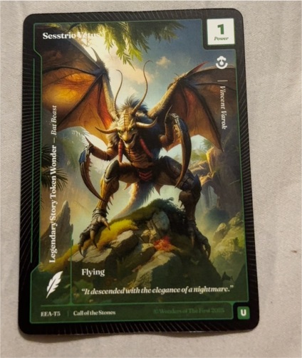 2025 Wonders of the First FEA-T5 Sestrio Vark Legendary Story Token Wonder - Bad Beast — front