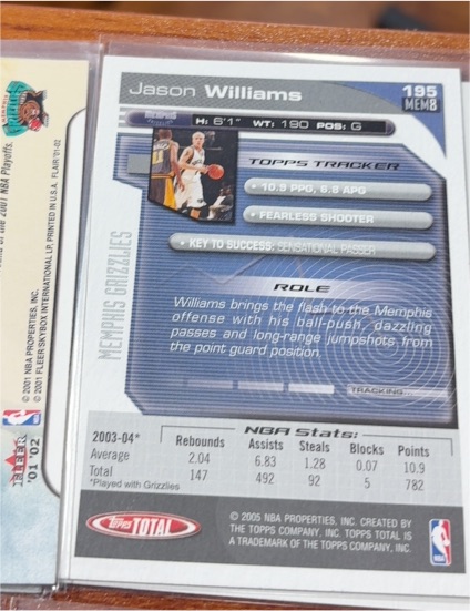 2004-05 Topps Total #195 Jason Williams — front
